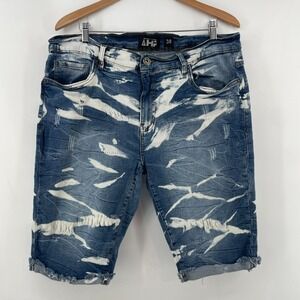 Another Hype Piece Shorts Men 38 x 13 Bleach Distressed Streetwear Hip Hop Y2K
